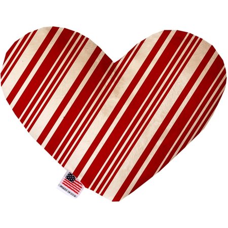 MIRAGE PET PRODUCTS Classic Candy Cane Stripes Canvas Heart Dog Toy 8 in. 1309-CTYHT8